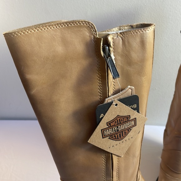 Tan Leather Harley-Davidson Heeled Boots NWT Size 6 - Picture 4 of 13